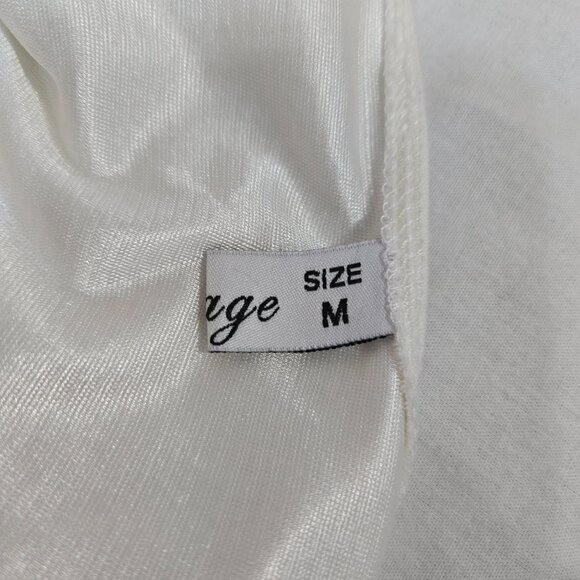 VFMAGE Ivory Pleated Asymmetrical Bow Sheath Cocktail Dress Size M LIKE NEW! - Picture 12 of 16